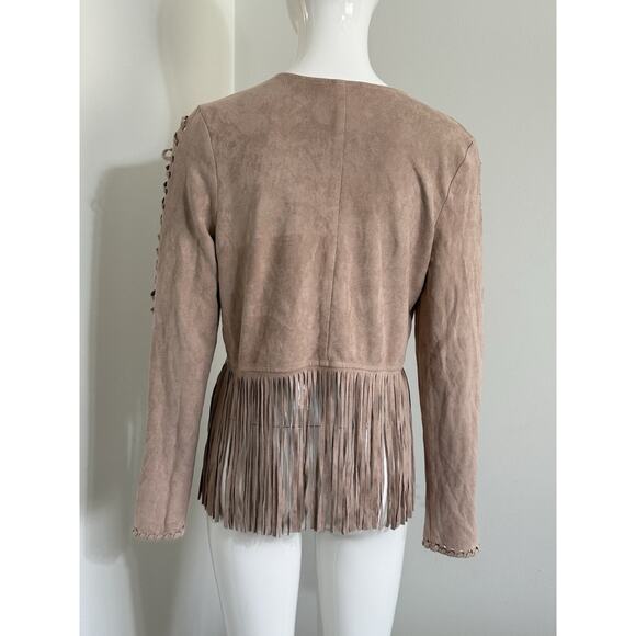 Lulumari Faux Suede Fringe Jacket Women’s M Boho Hippie Western Festival Indie - Picture 5 of 14